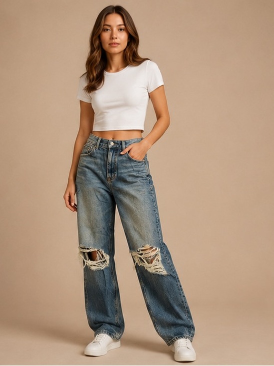 American Eagle Outfitters Denim - American Eagle Distressed Mom Jeans Women's Size 8 Short High Rise